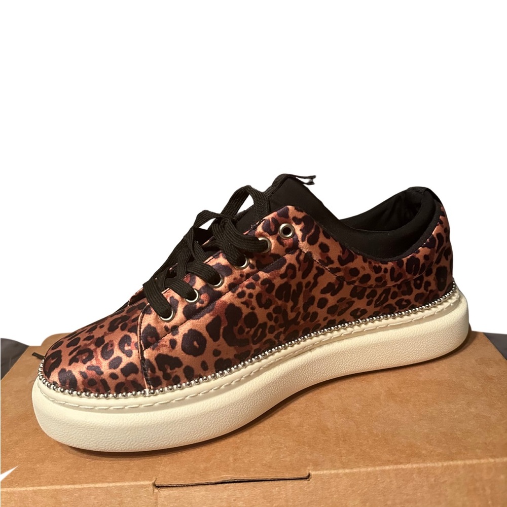 NEVER WORN Leopard Print Women's Platform Sneakers